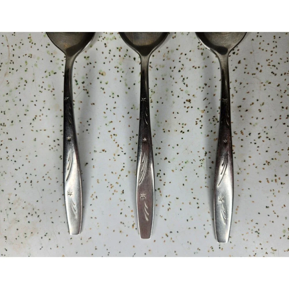 International Stainless Deluxe TONIGHT Flatware Silverware Spoons 3 Pcs